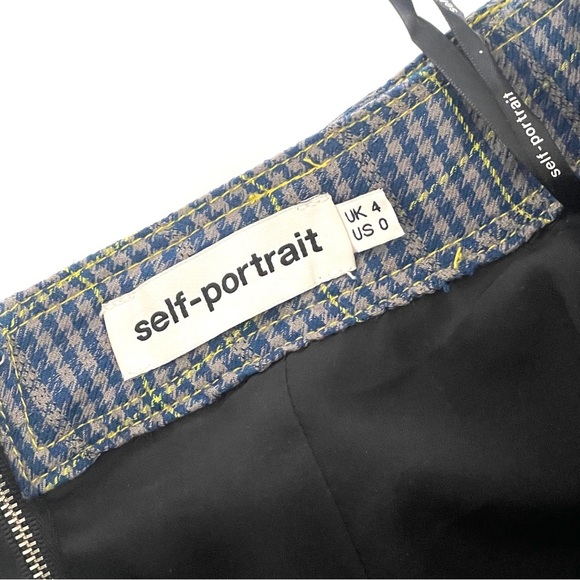 𝅺Self Portrait Flounced Check Mini Skirt - Picture 8 of 13